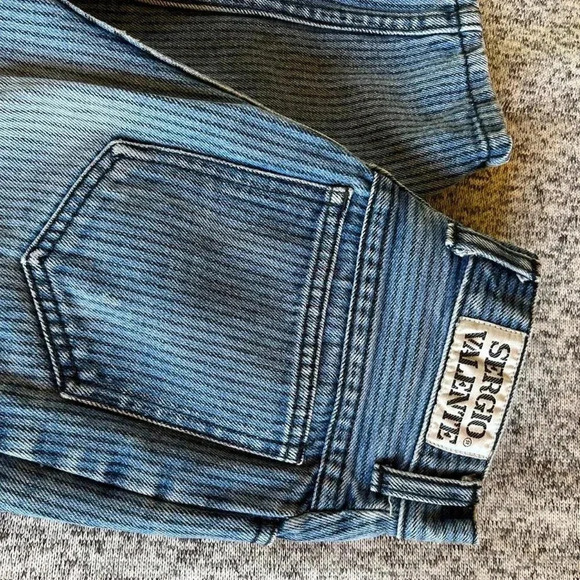 Vintage pinstriped designer jeans by Sergio Valente 24/25/26 XS - Picture 7 of 8